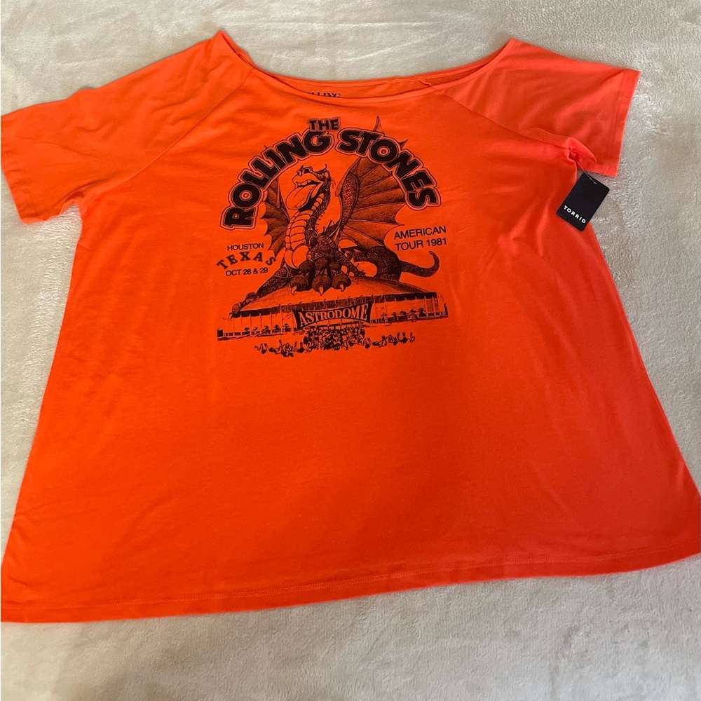 Torrid “Rolling Stones” Off the Shoulder Tour T-Shirt - Sizes 2 & 3 - Picture 9 of 15